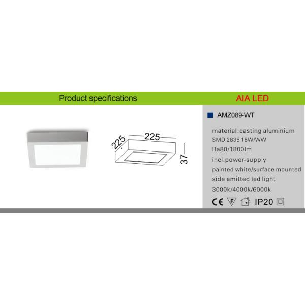 RA80 PF96% Surface mounted 18W LED panel light led downlight led ceiling light
