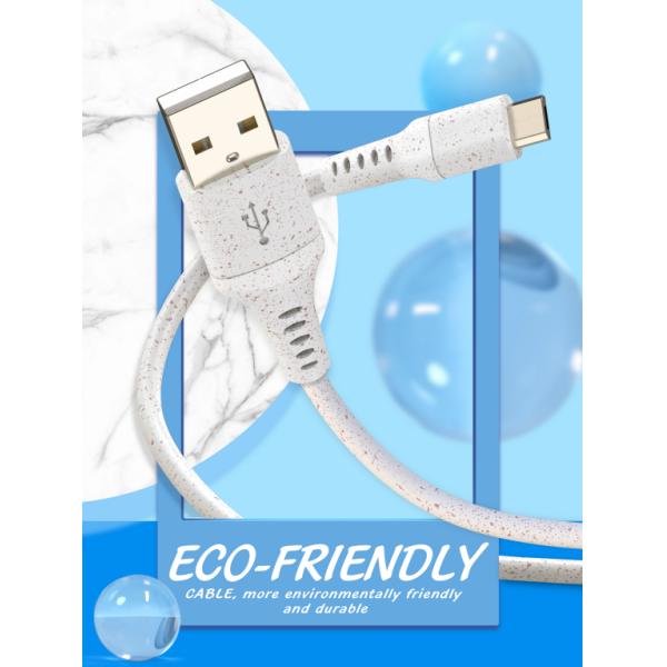 Wheat Straw PD USB Data Cable Android Micro 2.4A Fast Charging Cable