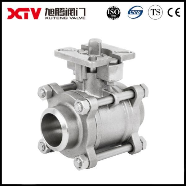 Xtv Butt Welded 3PC Ball Valve ISO Mounting Pad Without Handle