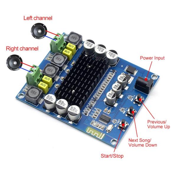 2*50W Wireless Digital Power Amplifier Board TPA3116D2 DIY Speaker Amplifier Module