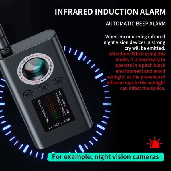 Indoor Mounting Type Handheld Hidden Camera Detector Anti Mini Gadgets Wireless Signal Car GPS Infrared Search Devices