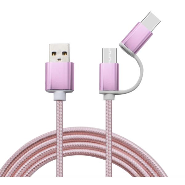 Factory price 2 in 1 usb cable type-c and micro usb cable for android