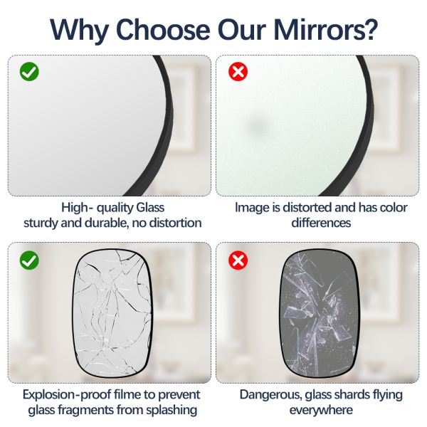 HD Silver Framed Bathroom Mirror , Wall Mounted Irregular Bathroom Mirror With Aluminium Frame