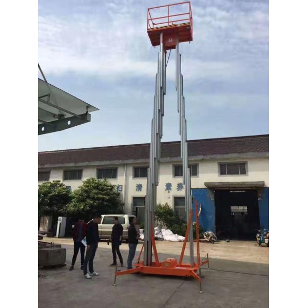 8m Double Mast Mobile Hydraulic Work Platform Lift Extensible Boom Platforms Orange