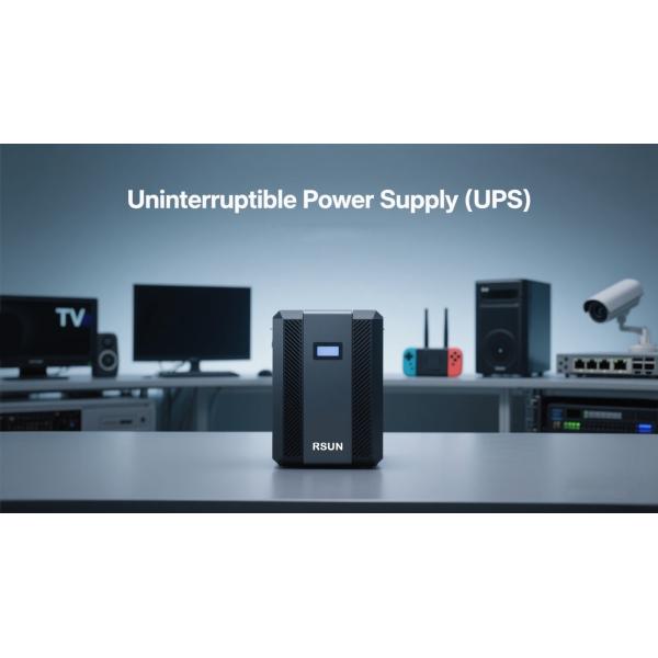 600VA UPS 360W Line Interactive UPS PC UPS Power Supply Plastic Case USB RS232 LCD