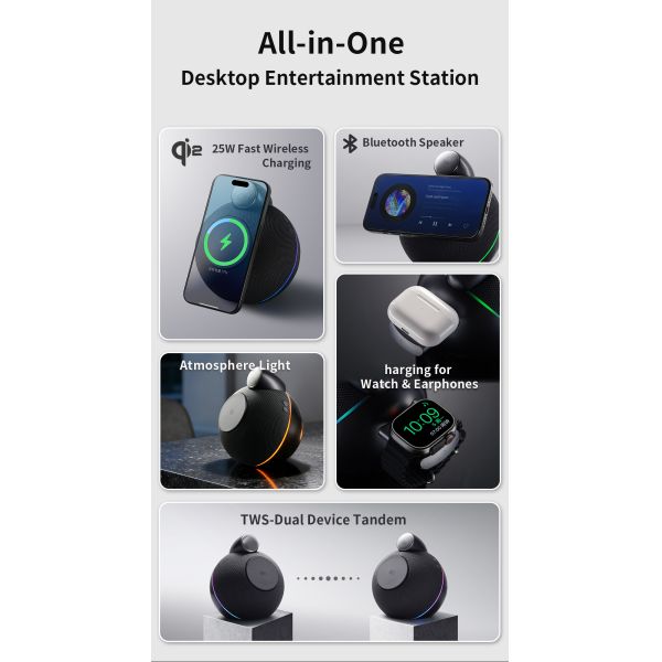 Multi-Functional Bluetooth Speaker Wireless Charger