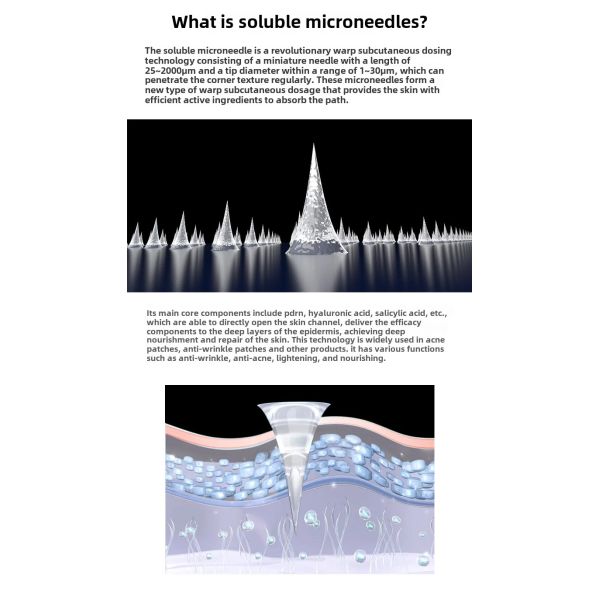 Single Sided Painless Microneedle Acne Patch Microcrystals Water Activated PE Adhesive Sticker for Masking Use