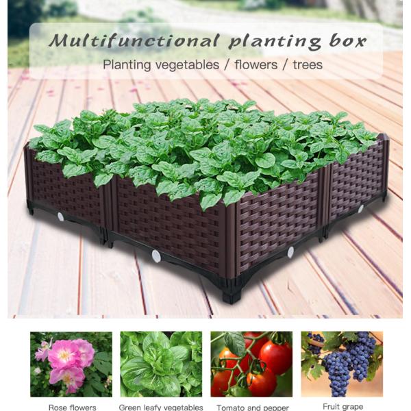 Insect Proof Woven Plastic Herb Planter Box 30 Inch Plastic Planter Boxes