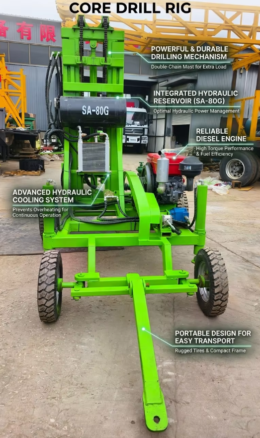 Efficient Energy-saving Trailer Drilling RigLarge Diameter Convenient Movement