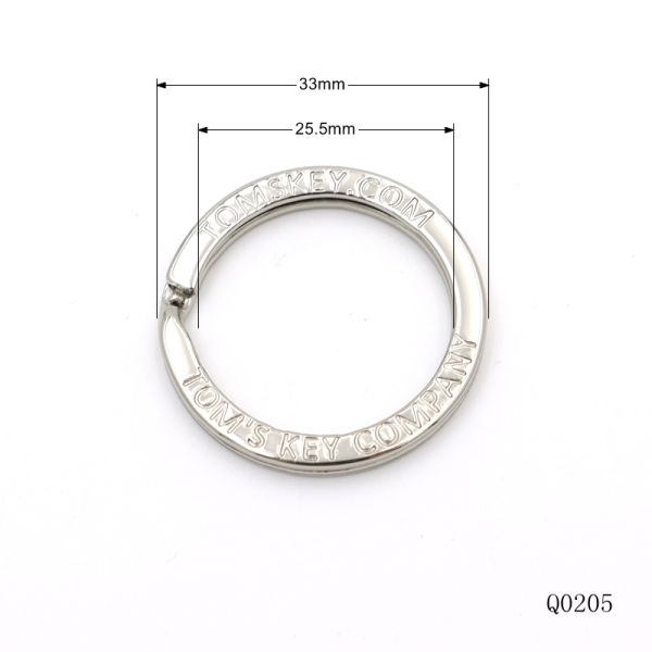 Silver Plated Split Key Ring Waterproof Flat Key Ring 25 mm Key Chain Accessories