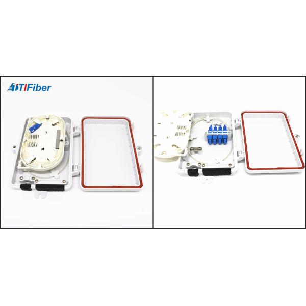 FTTH Optical Fiber Distribution Box Wall Mounted 4 Port SC Connectors Light Weight
