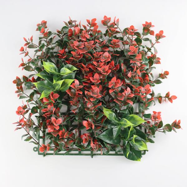 Plastic Restaurant Artificial Greenery Wall Panels 45mm