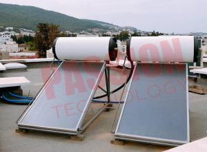 China 150L 300L Pressurized Flat Plate Solar Water Heater With White Tank Copper Sheet on sale