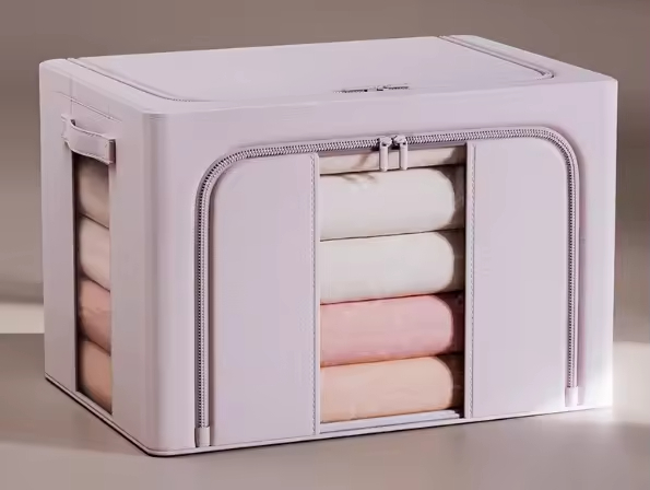 Hot Selling Cotton Fabric Storage Box Foldable Rectangle Clothes Containers for Wardrobe Organizer