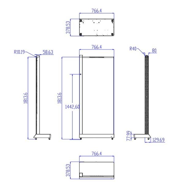 New Style 55-Inch Floor Stand Indoor and Super Narrow Frame Android Smart Transparent OLED Screen