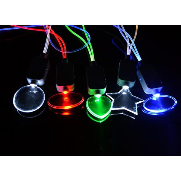 LED voice controlled light necklace 50cm TPU+ABS logo customized