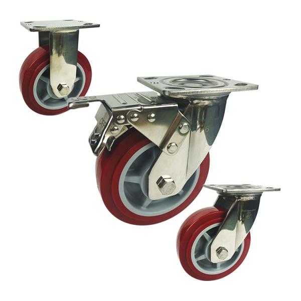 6inch PU Stainless Steel Casters