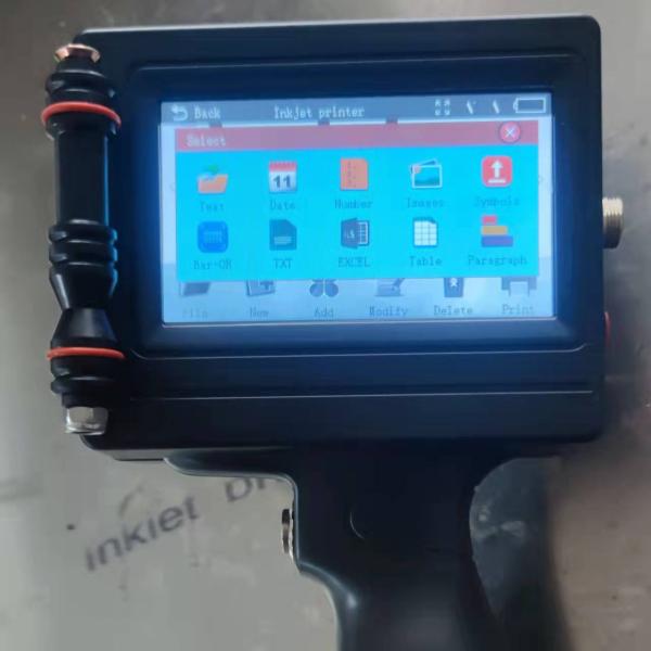 Black Eco Solvent Handheld Printer 600dpi for English Number Qr Bar Code Expire Date