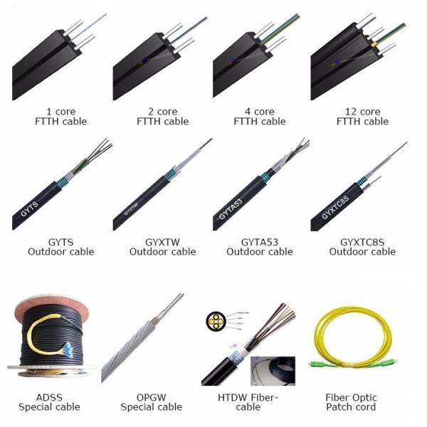 Indoor Outdoor 1 Core FTTH Drop Cable G657A1 G657A2 G652D