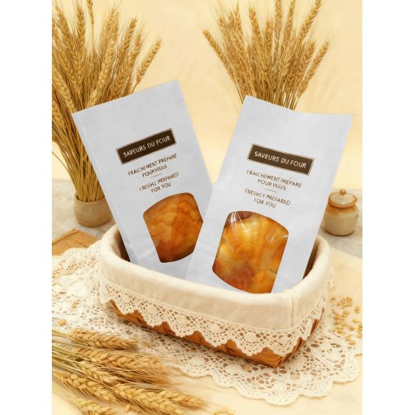 Customized Window SOS Kraft Bakery Bag Bread Bag Food Bag With Clear Window Use For Baked Food Tough And Good Tear Resistance