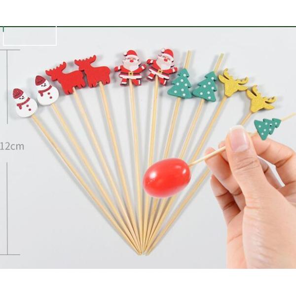 Initial Payment Natural Bamboo Fruit Fork Straight Style Disposable Biodegradable