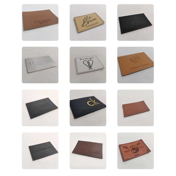 Wholesale Customize Embossed Leather Patch PU Leather Patches Embossed Garment Labels