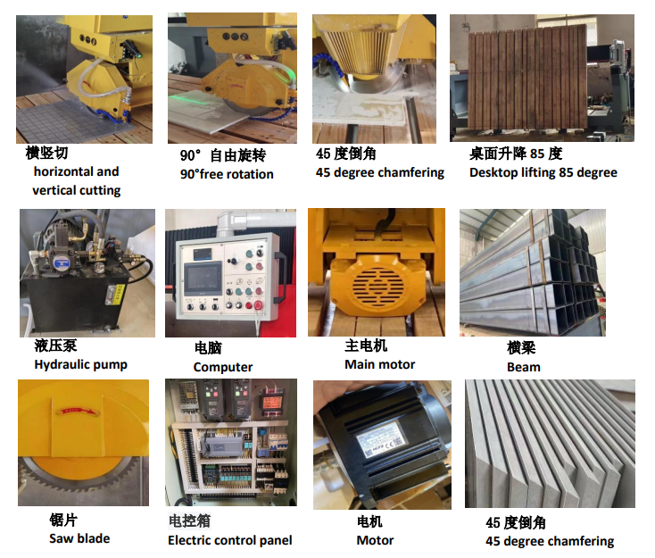3 Axis Bridge Cutting Machine for Marble Motor-Driven Operation 3200mm Max Cutting Length Dual Voltage (380V/220V) Stone CNC
