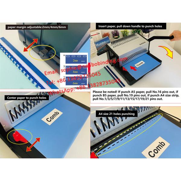 Wall Calendar MS8701 Binding Machine With Handles, A3/A4/A5 Paper Office Punch Bind Machines
