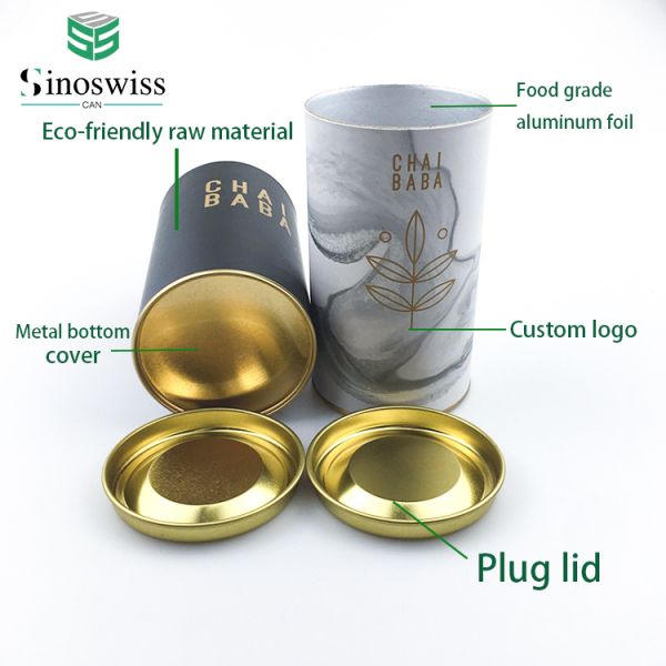 Recyclable Empty Coffee Paper Cans Packaging With Airtight Lid Custom Sizes
