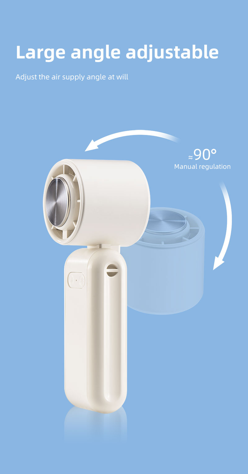 One-Button Start 5-Speed Mini Portable Fan Ice Cooling Function Rechargeable Battery Indicator Handheld RV Stand