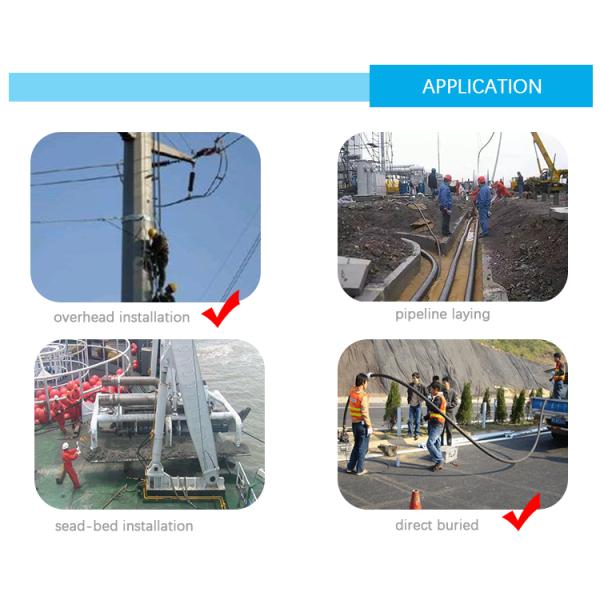 Steel Tape 4 Core Armoured Cable , Outdoor Underground Fiber Cable