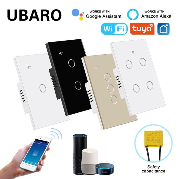 2Gang Live Wire Control Tuya Smart Light Switch WI FI Embedded Installation with 5-400W Maximum Load