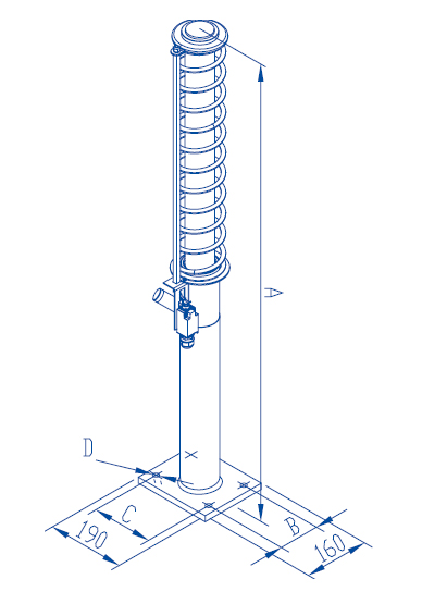 Load 860kg Elevator Safety Components 425mm Stroke Hydraulic Oil Buffer