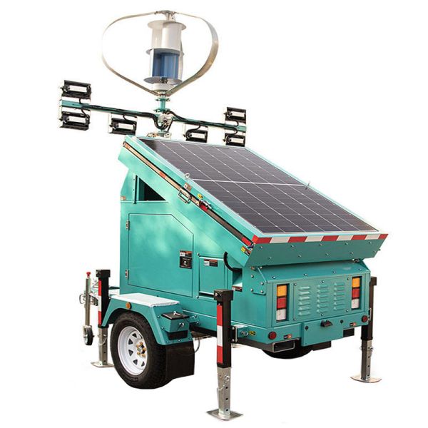 Towable Light Tower Quick Deployment Emergency Light Tower Beam Angle 350° Solar LED Light Tower