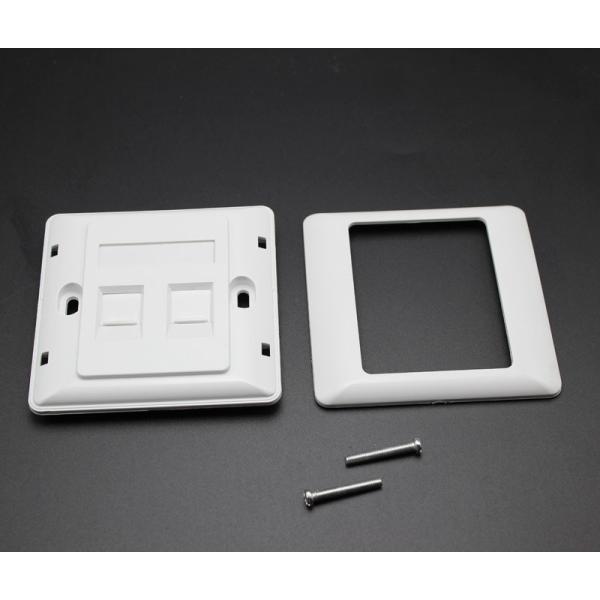 2 Ports Flat Faceplate RJ45 ABS Ethernet Cable Assembly 86×86 Type