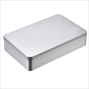 8.5 By 5.3 By 1.9 Inch Silver Rectangular Empty Tin Box Containers, Gift, Jewelery And Storage Tin Kit, Home Organizer