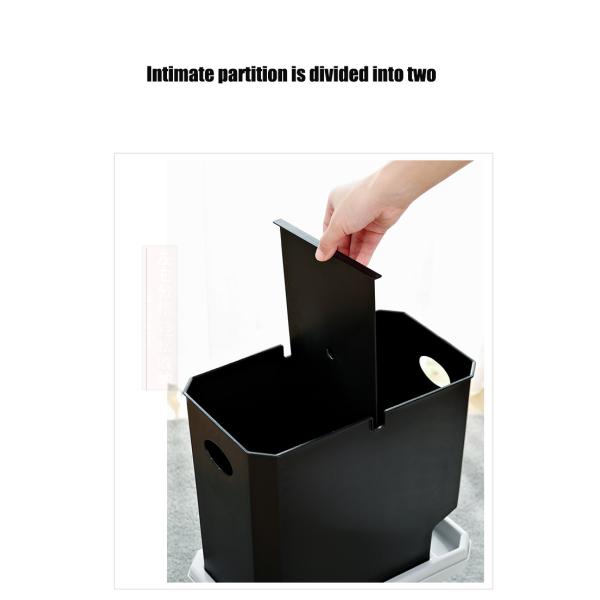Trash Can with Lid Plastic Garbage Can with Push Button Narrow Modern Waste Basket for Kitchen Slim Dogproof Bedroom Garbage Bin