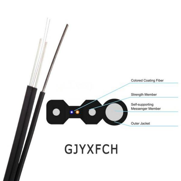 4 Core 657A1 Single Mode Flat Aerial Ftth Drop Cable With Messenger