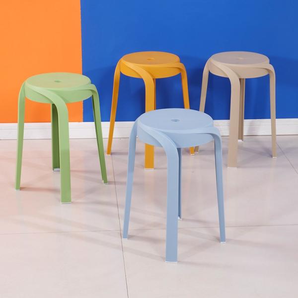 Plastic Stool Household Small Round Stackable Seating Bathroom Non-slip Foot Living Room Chair