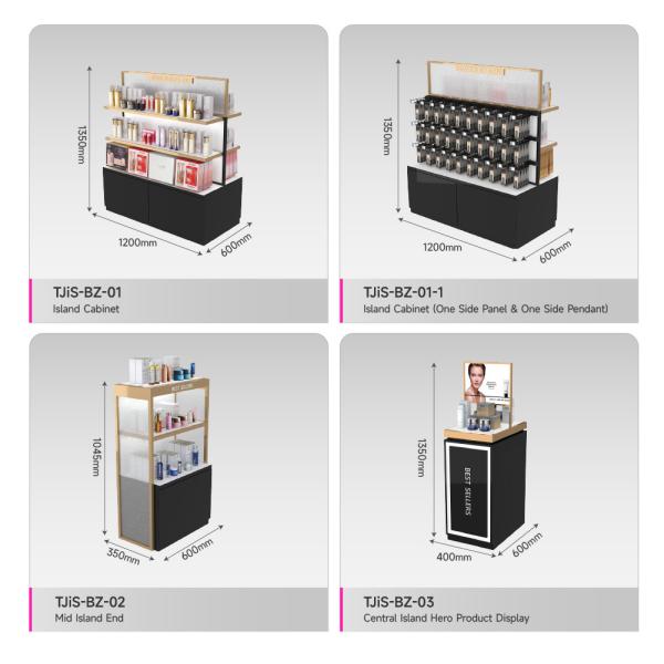 Mall Cosmetic Kiosk for Makeup Furniture Display Design Fashion Beauty Cosmetics Store Decoration