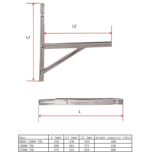 Split Air Conditioner Mounting Bracket Heavy Duty Wall Mounting Universal AC Bracket With Hardware