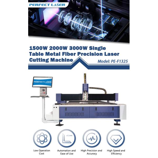 Fiber Precision Laser Cutting Machine 1500W 2000W 3000W Automatic Single Table for Aluminum Stainless Steel Metal