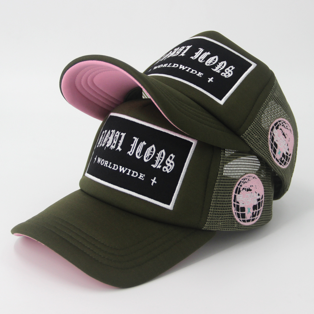 Embroidery Mesh 5 Panel Trucker Hats