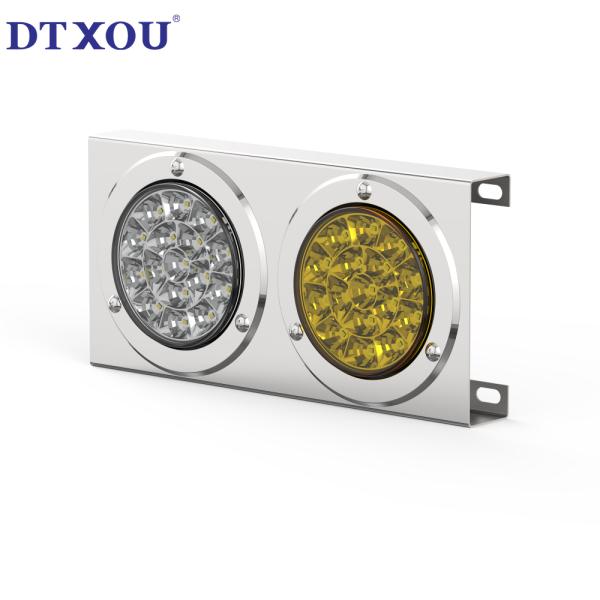E Mark Certification 4-inch Round Bulb Trailer Lamp Square Multifunctional Trailer Tail Lamp