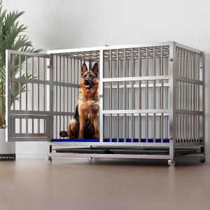 Quality Large Stainless Steel Dog Crate XL 43 inch Indoor Kennel Cages and Playpen for Training Large Dog Outdoor for sale