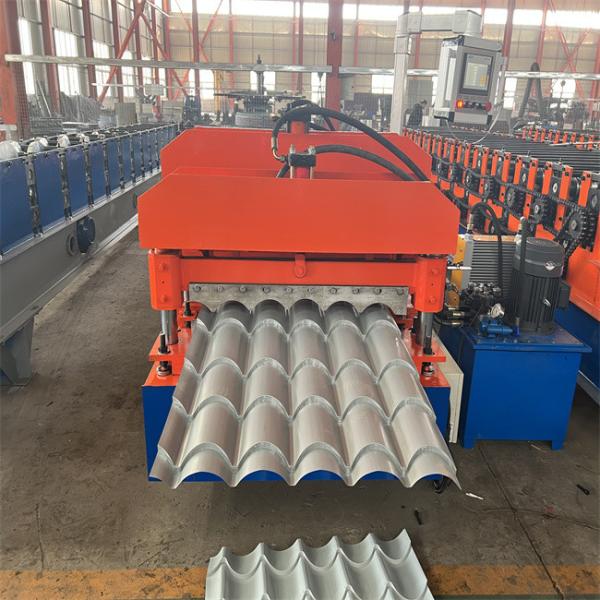 Automatic thickness 0.3-0.8mm metal Glazed Tile Roll Forming Machine hydraulic forming machine