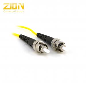 Quality Singlemode 9 / 125 μm ST to ST Simplex Fiber Optic Patch Cord in Yellow PVC Jacket for sale