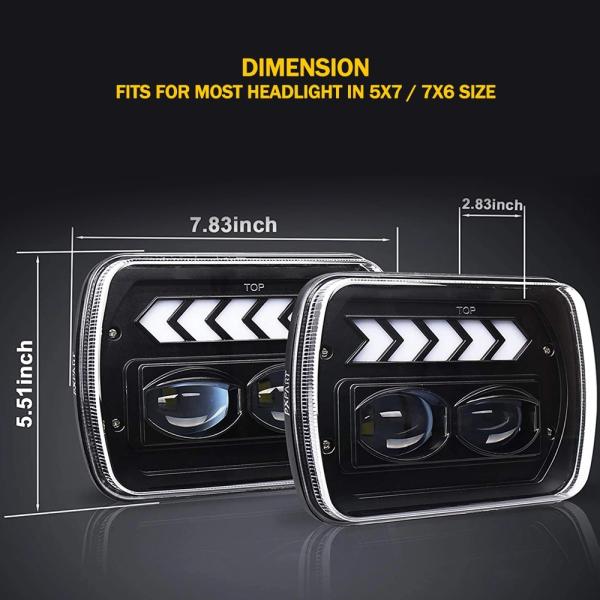 46W 5x7'' 6053 Rectangular LED Driving Lights Arrow H6054