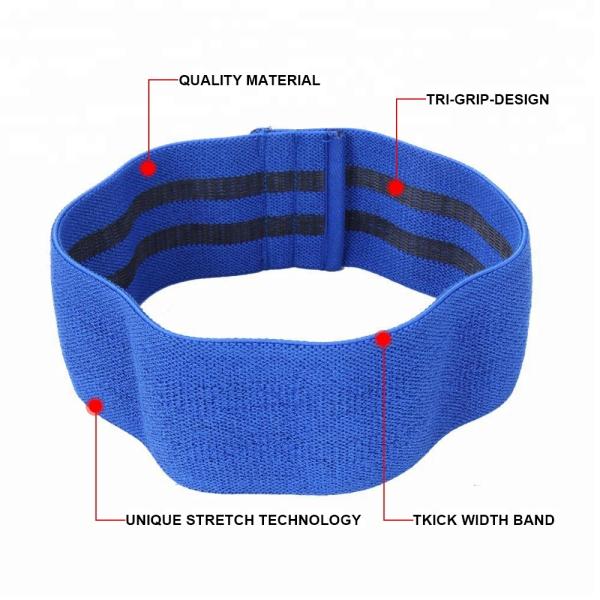 Polyester Webbing 66*8cm Fabric Glute Resistance Bands Thick Latex Silk