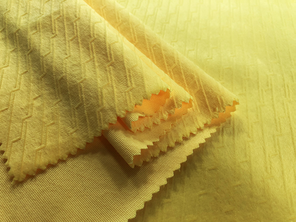 210GSM Soft 100% Polyester Embossed Pattern Micro Velvet Fabric - Yellow